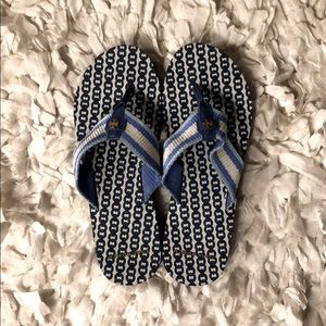 Tory Burch blue flip flops